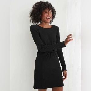 Aerie Ribbed Dress with Tie Detail in Black XXL